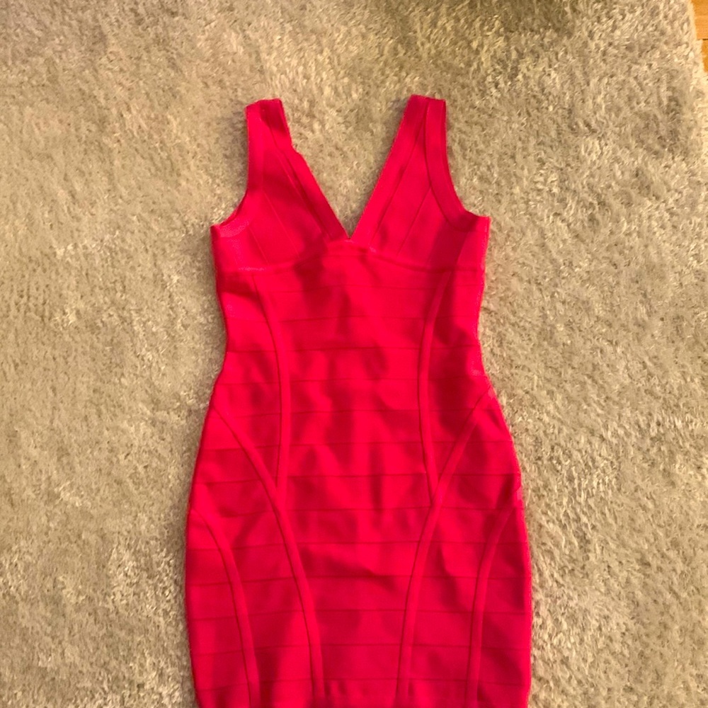 Beautiful fuchsia HL bandage dress